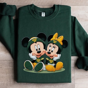 Greenbay Mini Mickey Football Fan Sweatshirt and T-shirt | Cute and Cozy Disney-Inspired Hoodie for Green Bay Football Fans, Kids and Adults