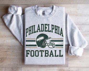 Philadelphia Football Vintage Sweatshirt and Tshirt | Eagles Fan Crewneck Styles | Gameday Apparel