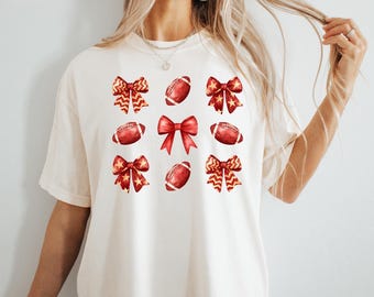 Kansas City Football Bow T-Shirt  and Sweatshirt | Cute Game Day Shirt | Fan Apparel Gift
