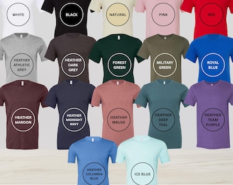 Unisex Blank Bella Canvas Shirts, Plain Heather Shirts, Basic T-shirts, Wholesale Bella+Canvas Shirts, Wholesale Heather Colors