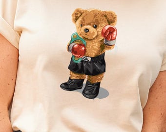 Boxer Bear Shirts, Cool Bear Pocket Shirts, Funny Bear Tee, Cute Bear Gift, Little Bear Shirt, Animal Pocket Shirt, Bear Graphic ,Bear Shirt
