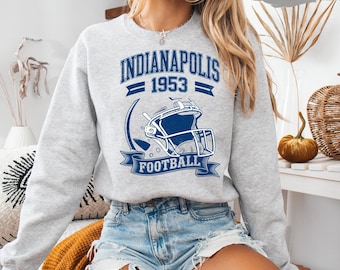 Retro Indianapolis Football Sweatshirt and Shirt | Vintage Game Day Tee | Vintage Fan Apparel