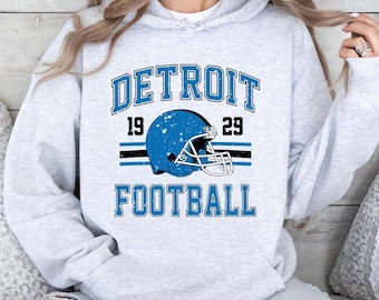 Detroit Football Sweatshirt | Retro Distressed Crewneck T-Shirt | Game Day Hoodie & Shirt Gift for Fans