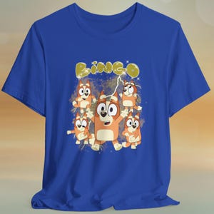 Bingo Blue Dog Bootleg Cartoon Character Shirt – Cute Red Dog Tee for Kids, Fans & Family
