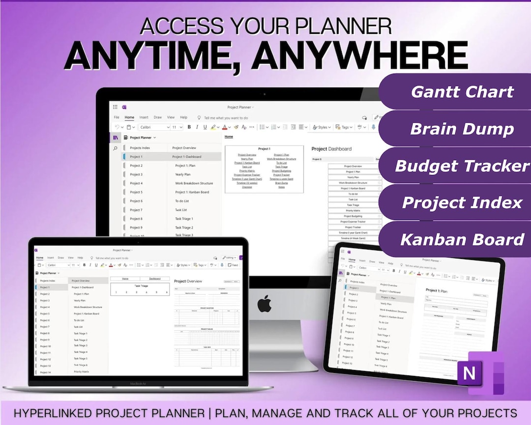 Onenote Planner Template One Note Template Planner Minimalist Planner ...