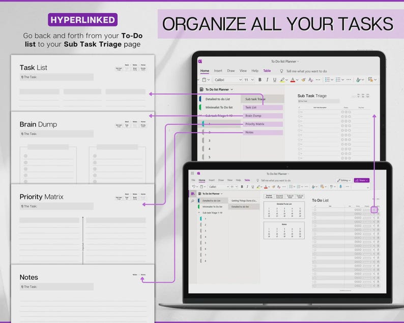 Onenote ADHD Onenote to Do List Onenote Todo List Onenote Task Tracker ...