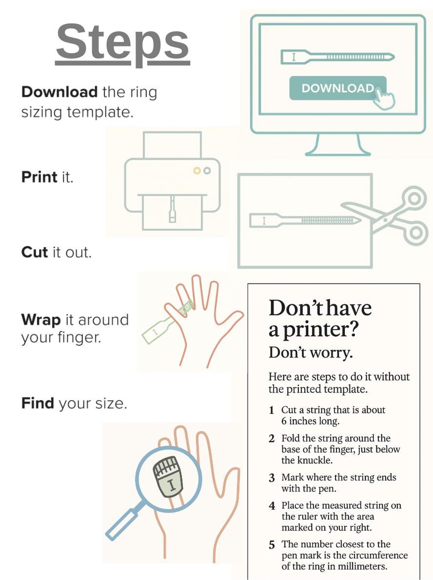 Ring Size Chart Ring Sizer Printable Ring Sizer Ring Sizing Guide Ring ...