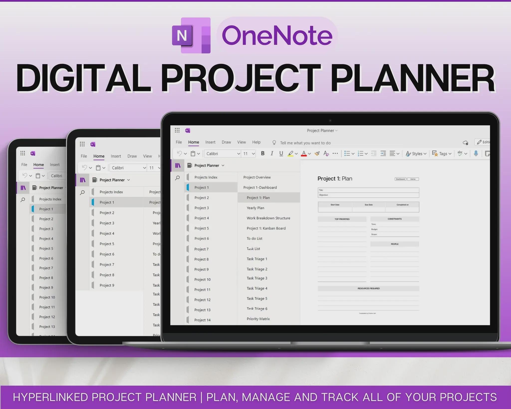 Onenote Planner Template One Note Template Planner Minimalist Planner ...