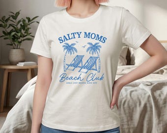 Salty Moms Beach Club Retro Graphic Comfort Colors Shirt