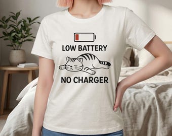 Funny Cat Shirt, Low Battery Comfort Colors®