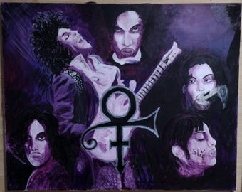 Prince Tribute Painting: Original Hand-Painted Canvas Art, Prince Symbol