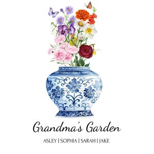 Personalized Birth Flower Bouquet, Custom Gift for Mom Grandma, Family Birth Flowers, Custom Nana Garden Birth Month