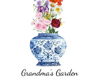 Buquê de flores de nascimento personalizado, presente personalizado para mãe e avó, flores de nascimento para a família, jardim personalizado para avós, mês de nascimento