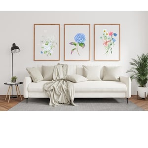 Vintage Flower Prints,Printable Minimalist Botanical Art,Botanical Print Set of 3,Botanical Gallery Print,Floral Wall Art Printable,Flowers