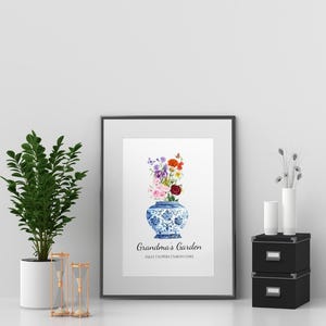 Personalized Birth Flower Bouquet, Custom Gift for Mom Grandma, Family Birth Flowers, Custom Nana Garden Birth Month