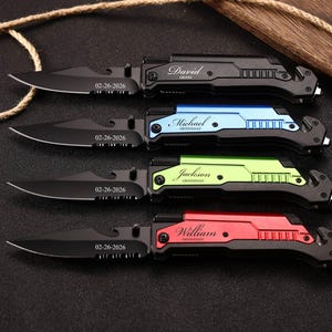 Personalized Multi-Tool Pocket Knife, Engraved Aluminum Alloy Handle