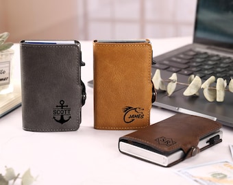 Personalized Birthday Gift for Him,Mens Wallet,Handmade Wallet for Men,Groomsmen Gift,Monogram Mens wallet,Fathers Day Valentines Him Wallet
