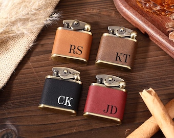 Personalized Leather Lighter for Men,Groomsmen Gifts,Custom Leather Groomsman Flask&Lighter,Groomsmen Proposal,Gift for Men,Gift for Husband
