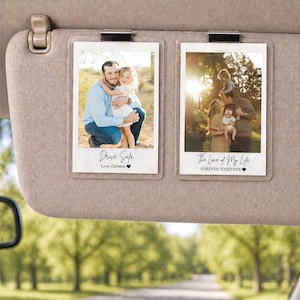 Personlig akrylklämma för solskydd till bilen med foto och text, personlig pappapresent, kör säkert