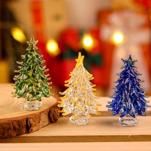 Handmade Stained Glass Miniature Christmas Tree Ornament