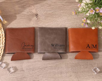 Custom Groomsmen Can Cooler,Personalized Groomsmen Gifts,Engraved Can Cooler,Beer Can Holder,Groomsmen Proposal Gift,Groomsman Gift Ideas
