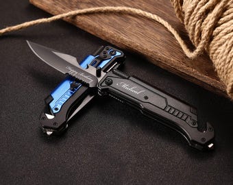 Personalized Engraved MultiTool Knife, 7-in-1 Outdoor Gift