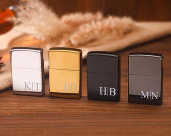 Personalized Groomsmen Lighters, Monogram Lighter Case, Custom Lighters for Him, Husband Gift, Cigar Lighter Case Anniversary Gifts for Men