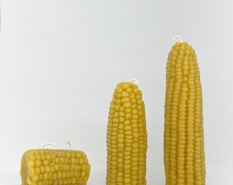 Pure Beeswax Corn Cob Candles, 100% Beeswax