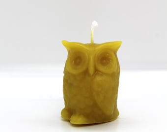 Pure Beeswax Owl Candles, 100% Beeswax
