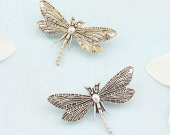 Creative Brooch Pin Brooch Insect-like animal brooch alloy electroplating Antique Silver high-grade dragonfly brooch Brooch 2-piece set Badge Pin Lapel Pin Creative Brooch Pin Brooch Insect-like animal brooch alloy electroplating Antique Silver high-grade dragonfly brooch Brooch 2-piece set Badge Pin Lapel Pin