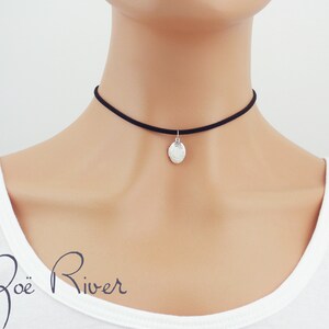 Tiny locket choker necklace. Dainty locket choker necklace. Thin black choker. Locket keepsake choker necklace