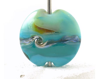 Teal Sea Lampwork Glass Focal Bead for Jewellery Making SRA