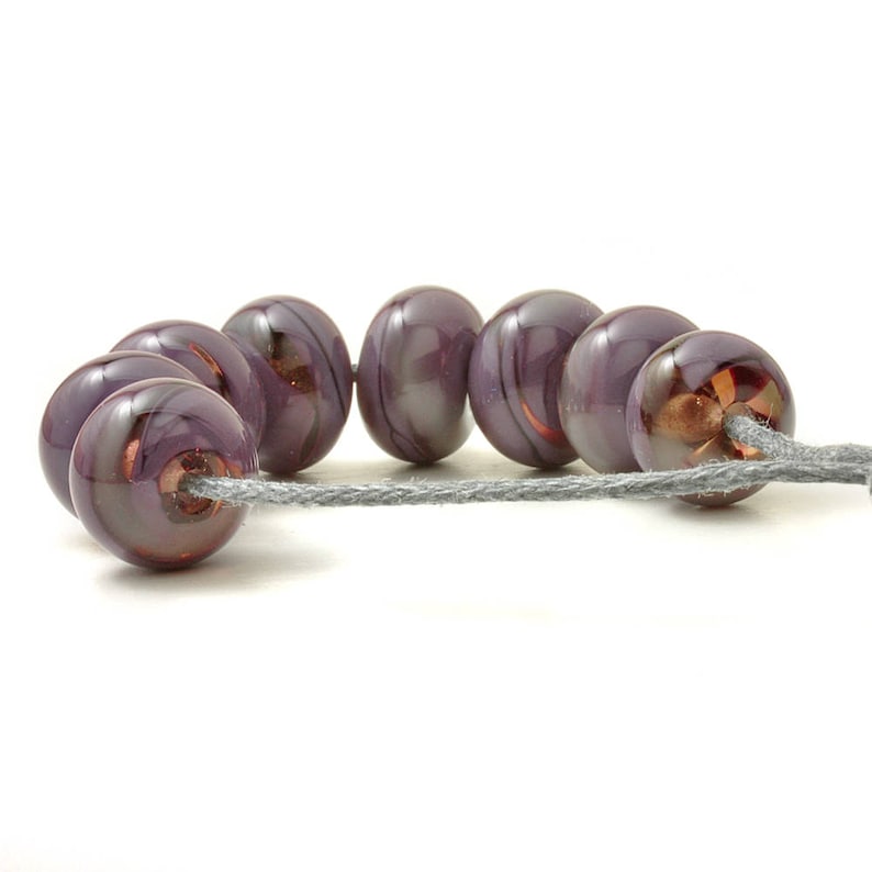 Purple Lampwork Beads Violet Lampwork Bead Set Purple Beads Artisan beads UK SRA