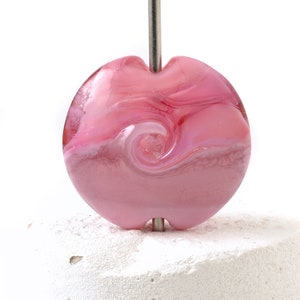 Raspberry Pink Handmade Lampwork Glass Focal Bead
