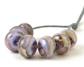 Light Purple Lampwork Glass Beads | Handmade Bead Set | Artisan Glass | UK SRA