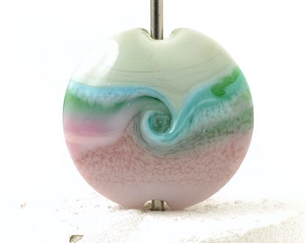Pretty Pastels Handmade Lampwork Glass Focal Bead for Jewellery Making UK SRA
