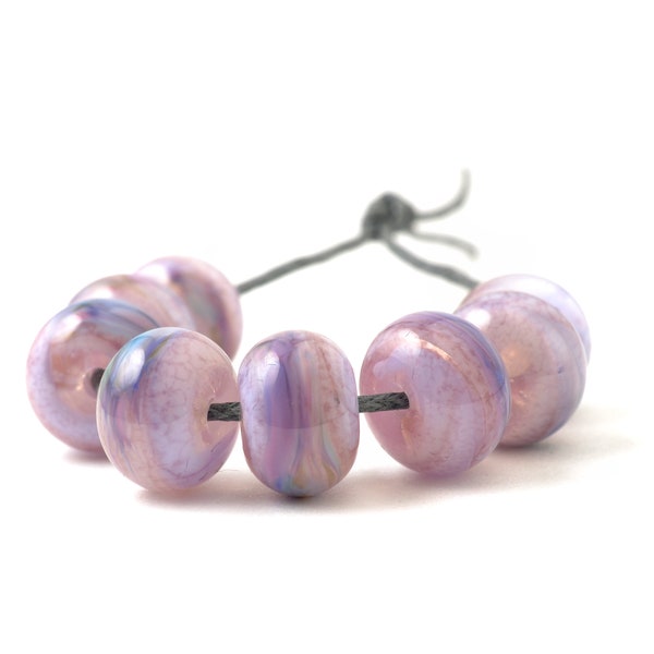 Heather Pink Lampwork Glass Beads