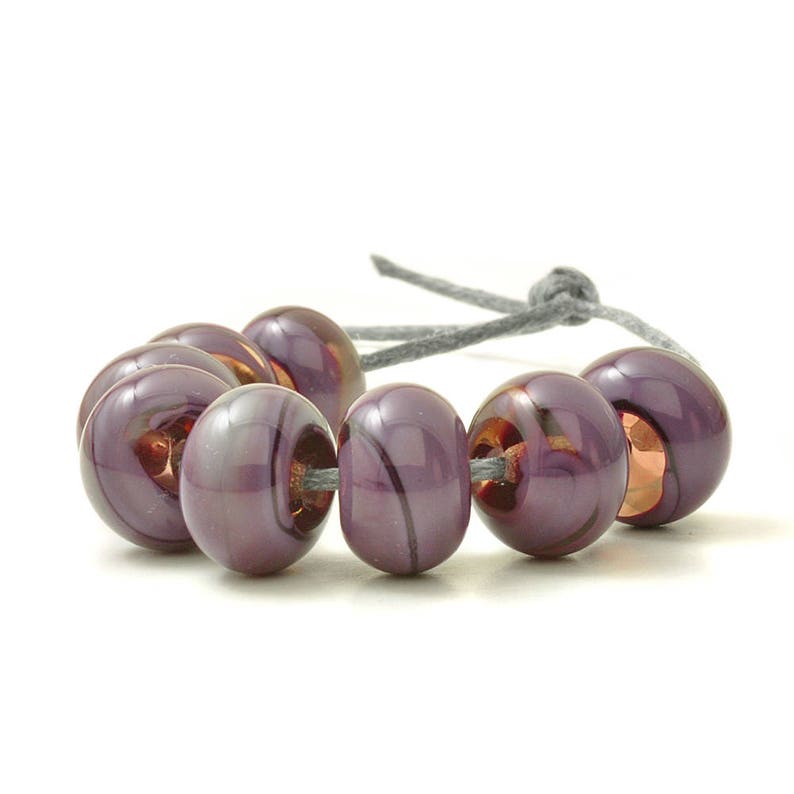 Purple Lampwork Beads Violet Lampwork Bead Set Purple Beads Artisan beads UK SRA