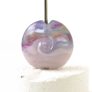 Soft Lilac Lampwork Glass Focal Bead for Jewellery Making SRA