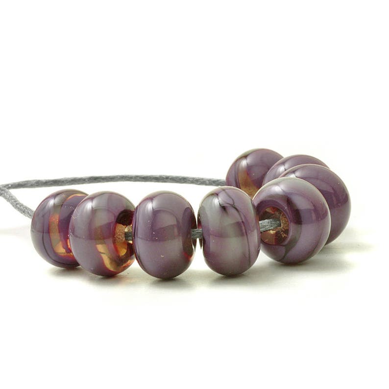Purple Lampwork Beads Violet Lampwork Bead Set Purple Beads Artisan beads UK SRA