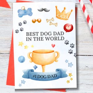 Vatertagskarte vom Hund, druckbare Vatertagskarte für Hundeväter, Hundevatergeschenk, Hundevatertags-bearbeitbare Karte, Best Dad Dog-Zertifikat