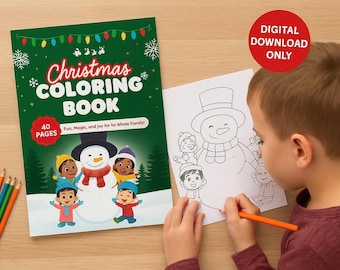 Christmas Coloring Book for Kids | Printable | Kids Xmas Activity Pages | Instant Download