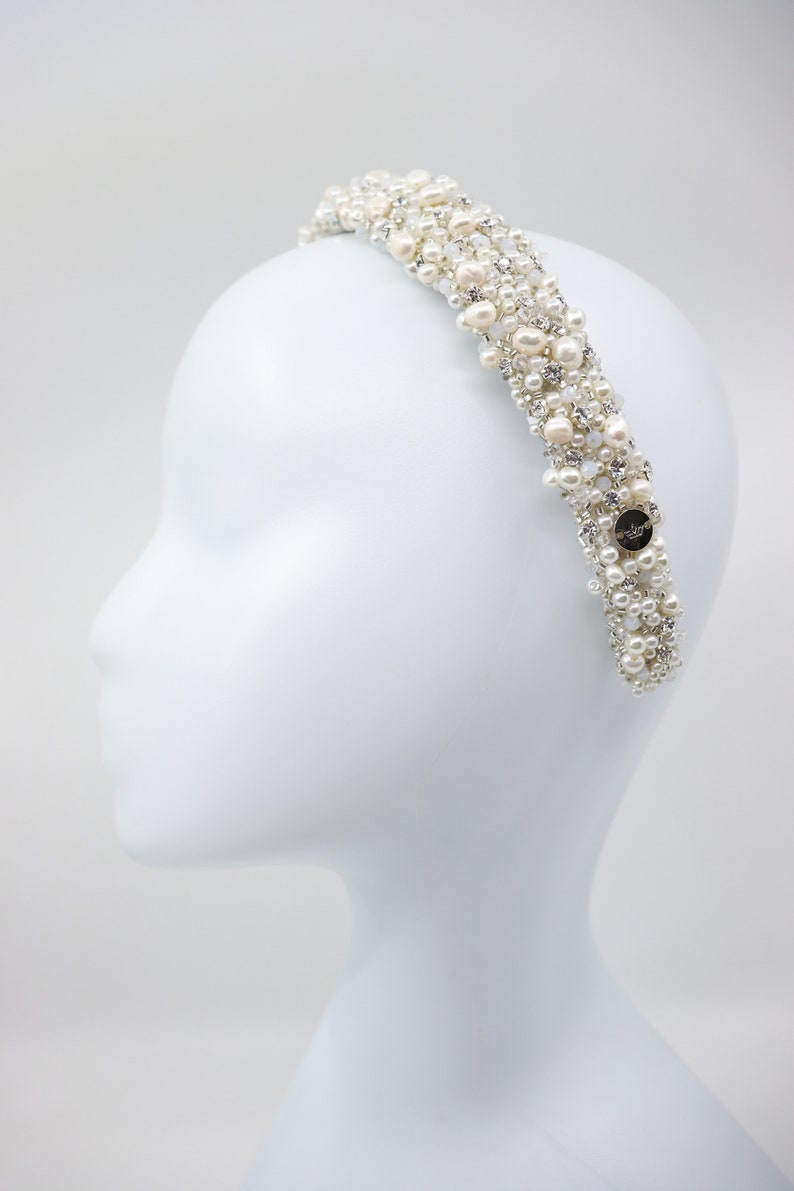 Pearl & crystal headband. Bridal Headband. Pearl headband. Wedding hair accessories. Wedding headband. Wedding headpiece. Bridal Headband. image 3