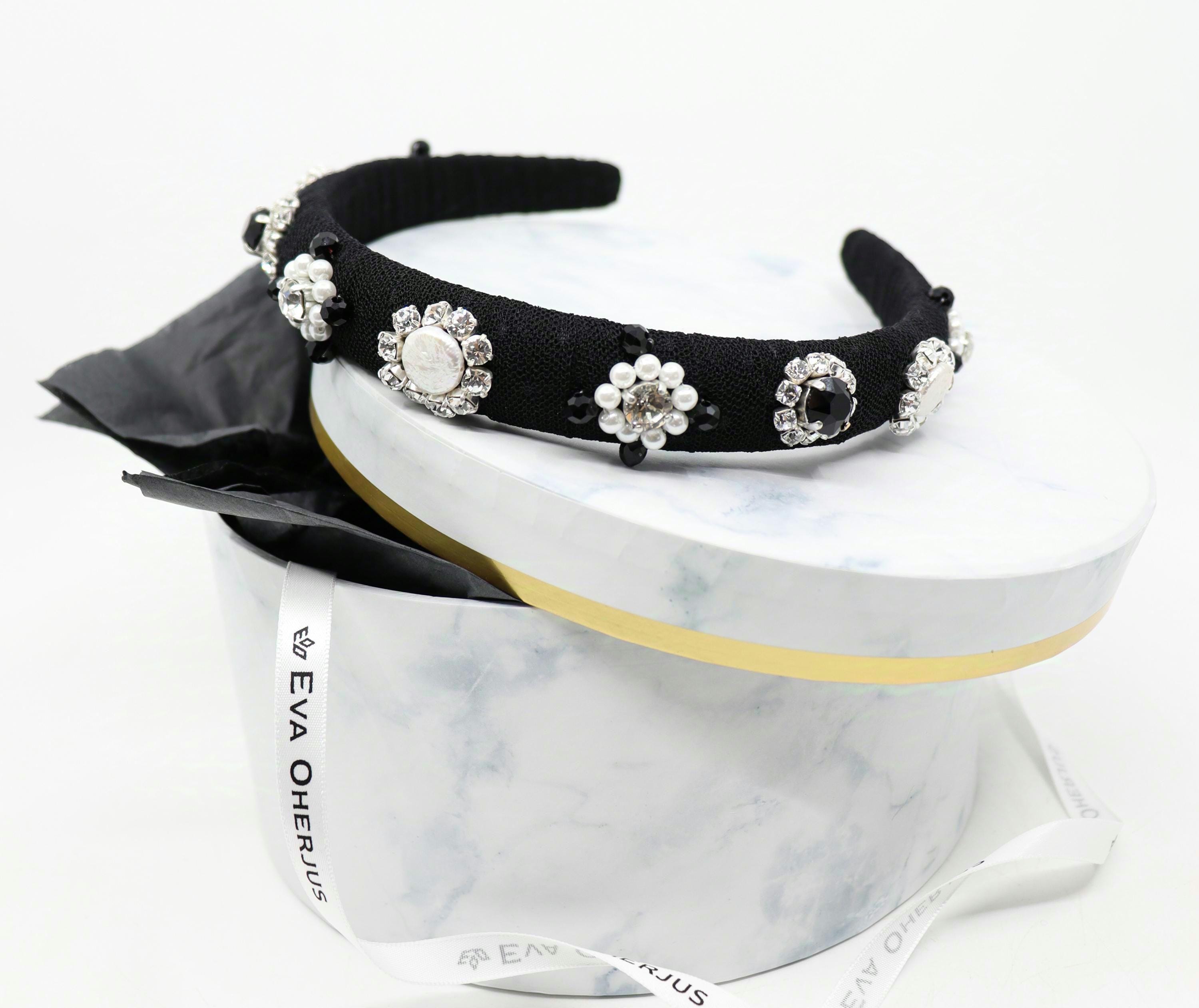 NEW with BOX!! Swarovski Elegant Jet Black Crystal Headband Swarovski Crystal Headband, Classic Bridal Hair pieces  main image 4