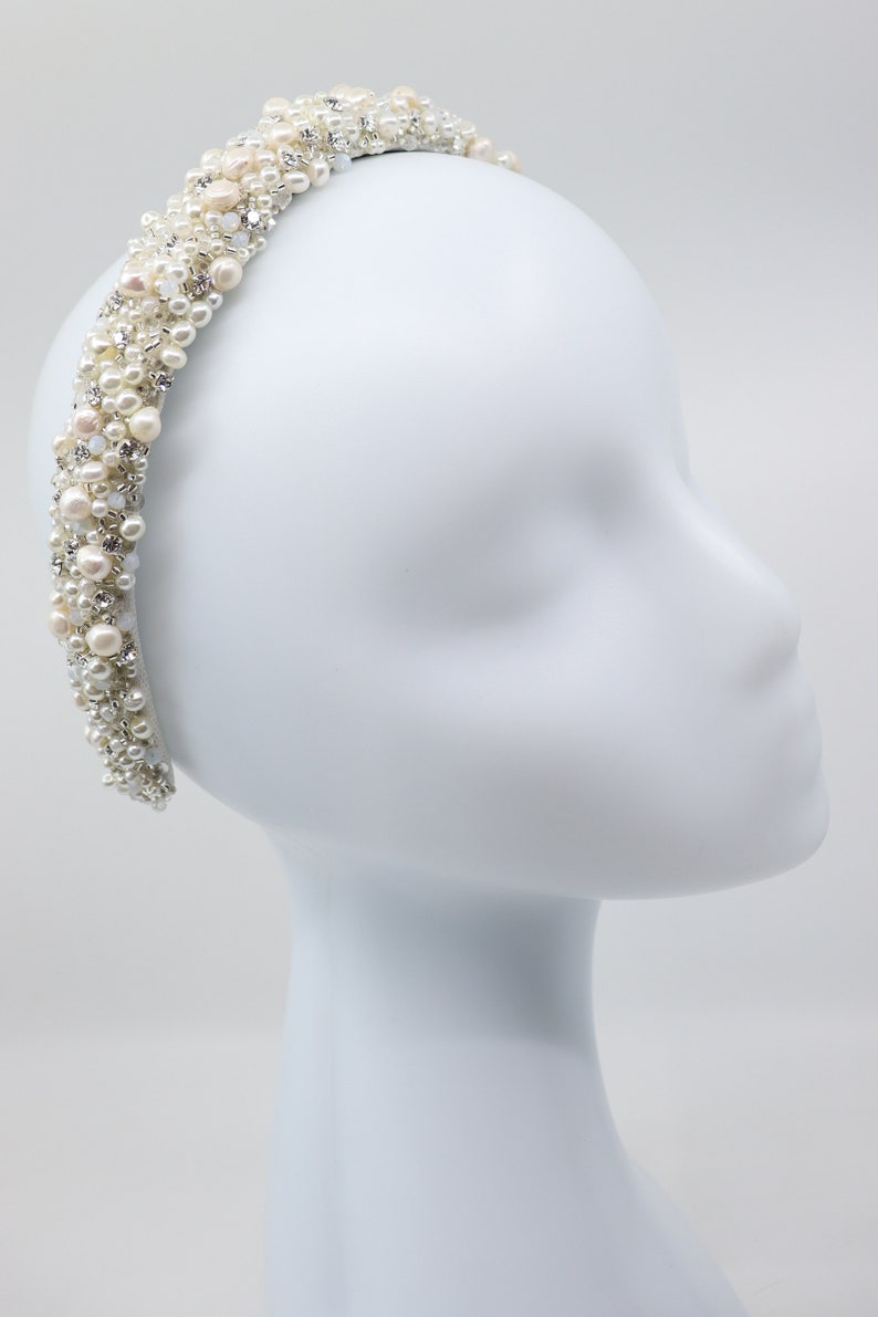 Pearl & crystal headband. Bridal Headband. Pearl headband. Wedding hair accessories. Wedding headband. Wedding headpiece. Bridal Headband. image 4