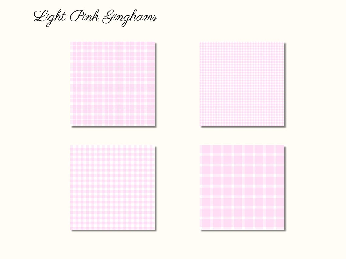 Pink and White Plaid Digital Paper Light Pink Background Junk Journal ...