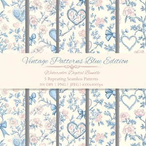 Antike Blumen Digitales Papier Coquette Toile Muster Vintage Rosa Schleife Chinoiserie Nahtlos Französisch Toile de Jouy