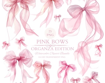 coquette Pink Bows decorative pink bow sublimable coquettful clipart pink bow watercolor pink bow clipart