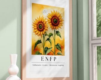 ENFP Personality Art Print – Sunflower MBTI Decor (Digital Download)