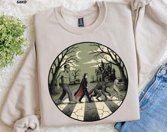 Moletom Clássico com Insígnia de Monstro Retrô, Monstros de Terror Gótico